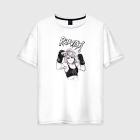 Женская футболка хлопок Oversize с принтом Ронда Роузи , 100% хлопок | свободный крой, круглый ворот, спущенный рукав, длина до линии бедер
 | без | бои | бойцы | правил | спорт