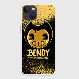 Чехол для iPhone 13 с принтом Bendy And The Ink Machine ,  |  | bendy | bendy and the ink machine | бенди | бени | бенни | бэнди | детская | детям | игра | капли | компьютерная игра | краска | машина | подтеки | ужастик | чернила | чернильная