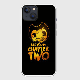 Чехол для iPhone 13 с принтом Bendy And The Ink Machine ,  |  | bendy | bendy and the ink machine | бенди | бени | бенни | бэнди | детская | детям | игра | капли | компьютерная игра | краска | машина | подтеки | ужастик | чернила | чернильная