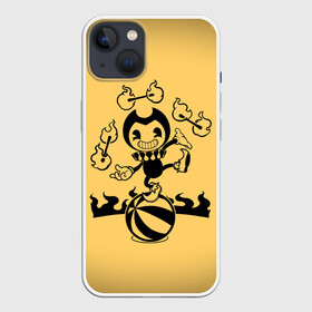 Чехол для iPhone 13 с принтом Bendy And The Ink Machine ,  |  | bendy | bendy and the ink machine | бенди | бени | бенни | бэнди | детская | детям | игра | капли | компьютерная игра | краска | машина | подтеки | ужастик | чернила | чернильная