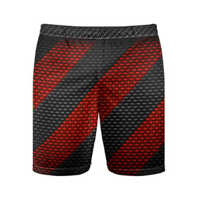 Мужские шорты спортивные с принтом CARBON STYLE ,  |  | carbon | абстракция | иллюстрация | карбон | красный | линии | металл | полосы | популярные | современный | стиль | текстура | технология | узор | фон