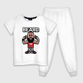 Детская пижама хлопок с принтом Harden - Beard , 100% хлопок |  брюки и футболка прямого кроя, без карманов, на брюках мягкая резинка на поясе и по низу штанин
 | basketball | beard | game | harden | houston | james | nba | rockets | sport | баскетбол | борода | джеймс | нба | рокетс | спорт | тренер | харден | хьюстон | чемпион
