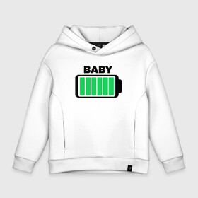 Детское худи Oversize хлопок с принтом Baby , френч-терри — 70% хлопок, 30% полиэстер. Мягкий теплый начес внутри —100% хлопок | боковые карманы, эластичные манжеты и нижняя кромка, капюшон на магнитной кнопке | 2020 | family look | merry christmas | new year | год крысы | зима | новый год | праздник | рождество | фэмили лук