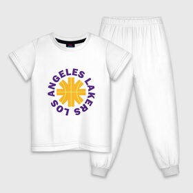 Детская пижама хлопок с принтом Los Angeles Lakers , 100% хлопок |  брюки и футболка прямого кроя, без карманов, на брюках мягкая резинка на поясе и по низу штанин
 | anthony davis | basketball | bryant | game | james | kobe | lebron | los angeles | nba | rhcp | sport | баскетбол | брайант | бровь | джеймс | калифорния | коби | король | леброн | лейкерс | лос анджелес | нба | спорт | тренер | чемп