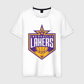 Мужская футболка хлопок с принтом Los Angeles Lakers , 100% хлопок | прямой крой, круглый вырез горловины, длина до линии бедер, слегка спущенное плечо. | 23 | anthony davis | basketball | bryant | game | james | kobe | lebron | los angeles | nba | sport | баскетбол | брайант | бровь | джеймс | калифорния | коби | король | леброн | лейкерс | лос анджелес | нба | спорт | тренер | чемпио