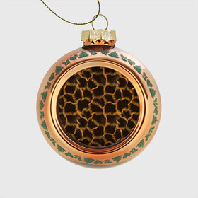 Стеклянный ёлочный шар с принтом Леопард , Стекло | Диаметр: 80 мм | Тематика изображения на принте: леопард | леопардовые пятна | пятна леопарда