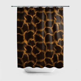 Штора 3D для ванной с принтом Леопард , 100% полиэстер | плотность материала — 100 г/м2. Стандартный размер — 146 см х 180 см. По верхнему краю — пластиковые люверсы для креплений. В комплекте 10 пластиковых колец | леопард | леопардовые пятна | пятна леопарда