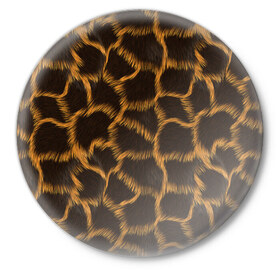 Значок с принтом Леопард ,  металл | круглая форма, металлическая застежка в виде булавки | Тематика изображения на принте: леопард | леопардовые пятна | пятна леопарда
