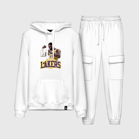 Женский костюм хлопок (с толстовкой) с принтом LeBron   Lakers ,  |  | 23 | anthony davis | basketball | bryant | game | james | kobe | lebron | los angeles | nba | sport | баскетбол | брайант | бровь | джеймс | калифорния | коби | король | леброн | лейкерс | лос анджелес | нба | спорт | тренер | чемпио