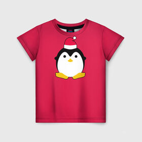 Детская футболка 3D с принтом Пингвинчик , 100% гипоаллергенный полиэфир | прямой крой, круглый вырез горловины, длина до линии бедер, чуть спущенное плечо, ткань немного тянется | 