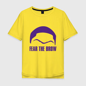 Мужская футболка хлопок Oversize с принтом Lakers - Fear The Brow , 100% хлопок | свободный крой, круглый ворот, “спинка” длиннее передней части | 23 | anthony davis | basketball | bryant | game | james | kobe | lebron | los angeles | nba | sport | баскетбол | брайант | бровь | джеймс | калифорния | коби | король | леброн | лейкерс | лос анджелес | нба | спорт | тренер | чемпио