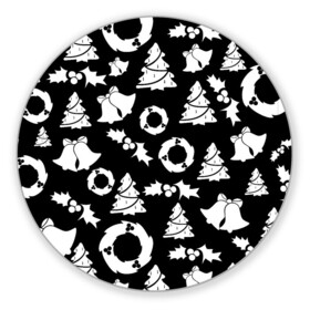 Коврик для мышки круглый с принтом Новогодний , резина и полиэстер | круглая форма, изображение наносится на всю лицевую часть | 2020 | family look | merry christmas | new year | год крысы | зима | новый год | праздник | рождество | фэмили лук