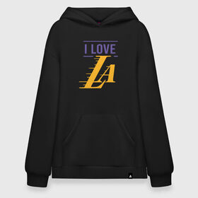 Худи SuperOversize хлопок с принтом I Love Lakers , 70% хлопок, 30% полиэстер, мягкий начес внутри | карман-кенгуру, эластичная резинка на манжетах и по нижней кромке, двухслойный капюшон
 | 23 | anthony davis | basketball | bryant | game | james | kobe | lebron | los angeles | nba | sport | баскетбол | брайант | бровь | джеймс | калифорния | коби | король | леброн | лейкерс | лос анджелес | нба | спорт | тренер | чемпио