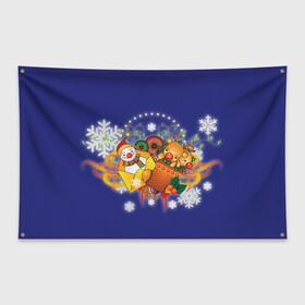 Флаг-баннер с принтом Новогоднее настроение , 100% полиэстер | размер 67 х 109 см, плотность ткани — 95 г/м2; по краям флага есть четыре люверса для крепления | 