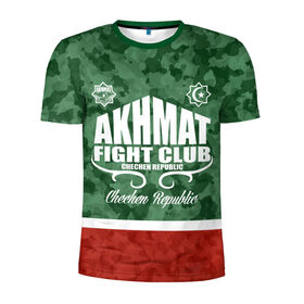 Мужская футболка 3D спортивная с принтом FIGHT CLUB AKHMAT , 100% полиэстер с улучшенными характеристиками | приталенный силуэт, круглая горловина, широкие плечи, сужается к линии бедра | aca | acb | akhmat | club | fight | mma | wfca | ахмат | грозный | чечня