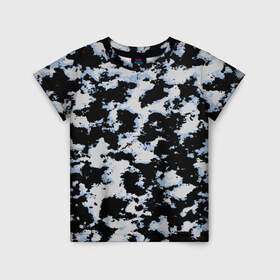 Детская футболка 3D с принтом Sky Camo , 100% гипоаллергенный полиэфир | прямой крой, круглый вырез горловины, длина до линии бедер, чуть спущенное плечо, ткань немного тянется | Тематика изображения на принте: black and white | camo | camouflage | cloud | clouds | skies | sky | sky camouflage | urban | urban camo | urban camouflage | городской камуфляж | камуфляж | облака | облако | чёрный и белый