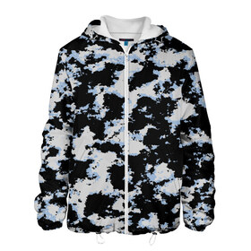 Мужская куртка 3D с принтом Sky Camo , ткань верха — 100% полиэстер, подклад — флис | прямой крой, подол и капюшон оформлены резинкой с фиксаторами, два кармана без застежек по бокам, один большой потайной карман на груди. Карман на груди застегивается на липучку | black and white | camo | camouflage | cloud | clouds | skies | sky | sky camouflage | urban | urban camo | urban camouflage | городской камуфляж | камуфляж | облака | облако | чёрный и белый