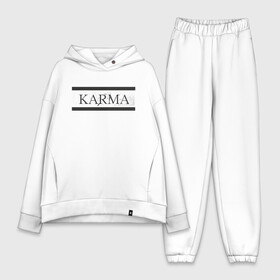 Женский костюм хлопок Oversize с принтом KARMA горизонтальная полоса ,  |  | karma | карма | надпись | наказание