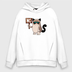 Мужское худи Oversize хлопок с принтом GRUMPY CAT , френч-терри — 70% хлопок, 30% полиэстер. Мягкий теплый начес внутри —100% хлопок | боковые карманы, эластичные манжеты и нижняя кромка, капюшон на магнитной кнопке | cat | grampy | grumpy cat | грустная мордочка | грустное лицо | грустный | грустный кот | грусть | кот | прикольный кот | серьёзный кот