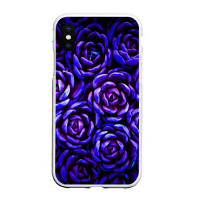 Чехол для iPhone XS Max матовый с принтом Lovely Roses , Силикон | Область печати: задняя сторона чехла, без боковых панелей | flowers | large | lovely roses | plants | purple | roses | succulent | texture | крупный | прекрасные розы | растения | розы | суккулент | текстура | фиолетовый | цветы