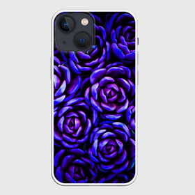 Чехол для iPhone 13 mini с принтом Lovely Roses ,  |  | flowers | large | lovely roses | plants | purple | roses | succulent | texture | крупный | прекрасные розы | растения | розы | суккулент | текстура | фиолетовый | цветы