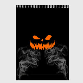 Скетчбук с принтом Улыбающийся Джек , 100% бумага
 | 48 листов, плотность листов — 100 г/м2, плотность картонной обложки — 250 г/м2. Листы скреплены сверху удобной пружинной спиралью | Тематика изображения на принте: halloween | злая улыбка | праздник | страшный праздник | хэллоуин