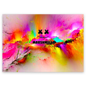 Поздравительная открытка с принтом Marshmello , 100% бумага | плотность бумаги 280 г/м2, матовая, на обратной стороне линовка и место для марки
 | fortnite | marshmello | диджей | клуб | клубная музыка | маршмелло | маршмеллоу | маршмелоу | музыка | фортнайт