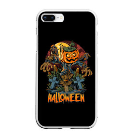 Чехол для iPhone 7Plus/8 Plus матовый с принтом Хэллоуин , Силикон | Область печати: задняя сторона чехла, без боковых панелей | diy | ghost | halloween | horror | makeup | scary | skull clown | trick or treat | вампир | ведьма | кошка | луна | магия | ночь | тыква | хэллоуин