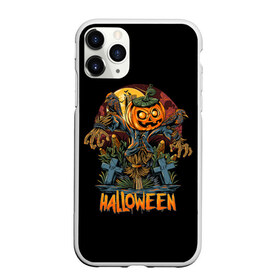 Чехол для iPhone 11 Pro Max матовый с принтом Хэллоуин , Силикон |  | diy | ghost | halloween | horror | makeup | scary | skull clown | trick or treat | вампир | ведьма | кошка | луна | магия | ночь | тыква | хэллоуин