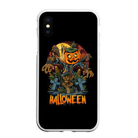 Чехол для iPhone XS Max матовый с принтом Хэллоуин , Силикон | Область печати: задняя сторона чехла, без боковых панелей | diy | ghost | halloween | horror | makeup | scary | skull clown | trick or treat | вампир | ведьма | кошка | луна | магия | ночь | тыква | хэллоуин
