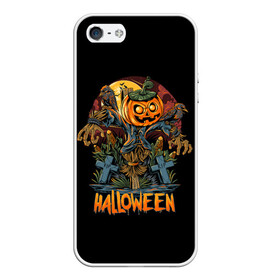 Чехол для iPhone 5/5S матовый с принтом Хэллоуин , Силикон | Область печати: задняя сторона чехла, без боковых панелей | diy | ghost | halloween | horror | makeup | scary | skull clown | trick or treat | вампир | ведьма | кошка | луна | магия | ночь | тыква | хэллоуин
