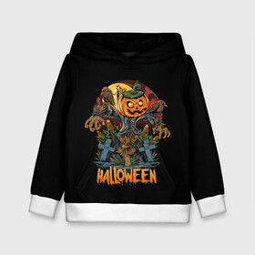 Детская толстовка 3D с принтом Хэллоуин , 100% полиэстер | двухслойный капюшон со шнурком для регулировки, мягкие манжеты на рукавах и по низу толстовки, спереди карман-кенгуру с мягким внутренним слоем | diy | ghost | halloween | horror | makeup | scary | skull clown | trick or treat | вампир | ведьма | кошка | луна | магия | ночь | тыква | хэллоуин