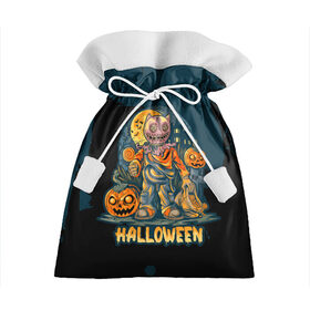 Подарочный 3D мешок с принтом Happy Halloween , 100% полиэстер | Размер: 29*39 см | diy | ghost | halloween | horror | makeup | scary | skull clown | trick or treat | вампир | ведьма | кошка | луна | магия | ночь | тыква | хэллоуин