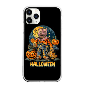 Чехол для iPhone 11 Pro Max матовый с принтом Halloween , Силикон |  | Тематика изображения на принте: diy | ghost | halloween | horror | makeup | scary | skull clown | trick or treat | вампир | ведьма | кошка | луна | магия | ночь | тыква | хэллоуин