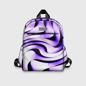 Детский рюкзак 3D с принтом GAlli , 100% полиэстер | лямки с регулируемой длиной, сверху петелька, чтобы рюкзак можно было повесить на вешалку. Основное отделение закрывается на молнию, как и внешний карман. Внутри дополнительный карман. По бокам два дополнительных кармашка | Тематика изображения на принте: abstraction | geometry | lines | metallic | panels | purple | shapes | texture | wavy | абстракция | волнистый | геометрия | линии | металлический | панели | текстура | фиолетовый | формы