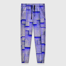 Женские брюки 3D с принтом UlliCom , полиэстер 100% | прямой крой, два кармана без застежек по бокам, с мягкой трикотажной резинкой на поясе и по низу штанин. В поясе для дополнительного комфорта — широкие завязки | abstraction | blue | mesh | mosaic | panels | surface | texture | абстракция | мозайка | панели | поверхность | сетка | синий | текстура