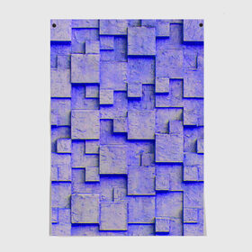 Постер с принтом UlliCom , 100% бумага
 | бумага, плотность 150 мг. Матовая, но за счет высокого коэффициента гладкости имеет небольшой блеск и дает на свету блики, но в отличии от глянцевой бумаги не покрыта лаком | abstraction | blue | mesh | mosaic | panels | surface | texture | абстракция | мозайка | панели | поверхность | сетка | синий | текстура