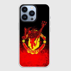 Чехол для iPhone 13 Pro с принтом MANCHESTER UNITED ,  |  | Тематика изображения на принте: ball | championat | devil | english | football | manchester | red | sport | united | англия | дьяволы | красные | манчестер | футбол | чемпион | чемпионат | юнайтед