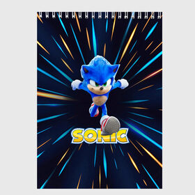 Скетчбук с принтом SONIC , 100% бумага
 | 48 листов, плотность листов — 100 г/м2, плотность картонной обложки — 250 г/м2. Листы скреплены сверху удобной пружинной спиралью | game | sega | sonic | sonic the hedgehog | видеоигра | доктор эггман | звуковой | игра | со скоростью звука | соник | соник в кино