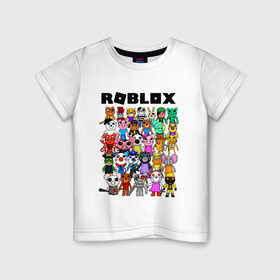 Детская футболка хлопок с принтом ROBLOX PIGGY , 100% хлопок | круглый вырез горловины, полуприлегающий силуэт, длина до линии бедер | piggy | roblox | roblox games | roblox piggy | игра роблокс | пигги. | роблокс | роблокс пигги | робукс