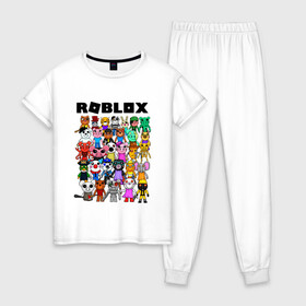 Женская пижама хлопок с принтом ROBLOX PIGGY , 100% хлопок | брюки и футболка прямого кроя, без карманов, на брюках мягкая резинка на поясе и по низу штанин | piggy | roblox | roblox games | roblox piggy | игра роблокс | пигги. | роблокс | роблокс пигги | робукс