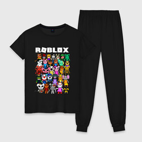 Женская пижама хлопок с принтом ROBLOX PIGGY , 100% хлопок | брюки и футболка прямого кроя, без карманов, на брюках мягкая резинка на поясе и по низу штанин | piggy | roblox | roblox games | roblox piggy | игра роблокс | пигги. | роблокс | роблокс пигги | робукс