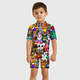 Детский купальный костюм 3D с принтом ROBLOX PIGGY , Полиэстер 85%, Спандекс 15% | застежка на молнии на спине | piggy | roblox | roblox games | roblox piggy | игра роблокс | пигги. | роблокс | роблокс пигги | робукс