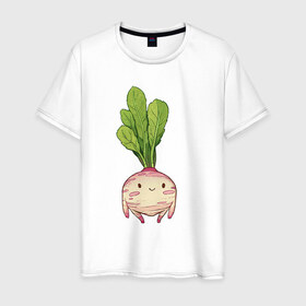 Мужская футболка хлопок с принтом Милая тыква , 100% хлопок | прямой крой, круглый вырез горловины, длина до линии бедер, слегка спущенное плечо. | арт | мило | милый | овощ | рисунок | свежий овощ | свежий продукт | тыква