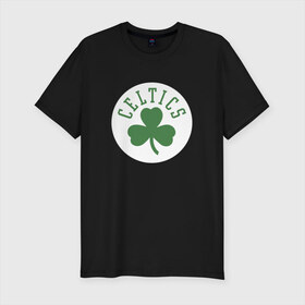 Мужская футболка хлопок Slim с принтом Boston Celtics , 92% хлопок, 8% лайкра | приталенный силуэт, круглый вырез ворота, длина до линии бедра, короткий рукав | 