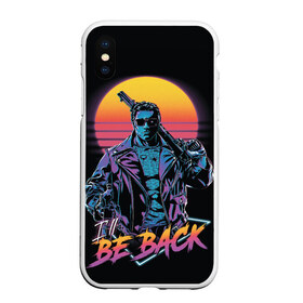 Чехол для iPhone XS Max матовый с принтом I WILL BE BACK | TERMINATOR , Силикон | Область печати: задняя сторона чехла, без боковых панелей | Тематика изображения на принте: arnold  schwarzenegger | retro | skynet | terminator | арнольд шварценеггер | восстание машин | генезис | ретро | сара коннор | старые фильмы | судный день | темные судьбы | терминатор