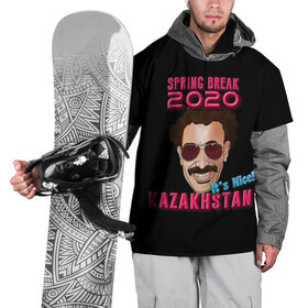 Накидка на куртку 3D с принтом Борат , 100% полиэстер |  | america | borat | kazakhstan | kz | sagdiyev | usa | америка | борат | казахстан | кз | нраица | репортер | сагдиев