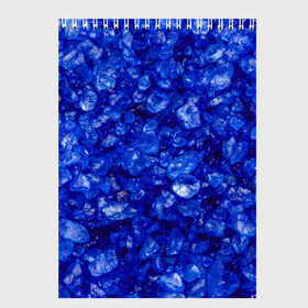 Скетчбук с принтом CryStalS , 100% бумага
 | 48 листов, плотность листов — 100 г/м2, плотность картонной обложки — 250 г/м2. Листы скреплены сверху удобной пружинной спиралью | Тематика изображения на принте: abstraction | blue | crystals | pebbles | shine | stones | structure | texture | абстракция | блеск | галька | камни | кристалы | синий | структура | текстура