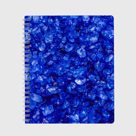 Тетрадь с принтом CryStalS , 100% бумага | 48 листов, плотность листов — 60 г/м2, плотность картонной обложки — 250 г/м2. Листы скреплены сбоку удобной пружинной спиралью. Уголки страниц и обложки скругленные. Цвет линий — светло-серый
 | abstraction | blue | crystals | pebbles | shine | stones | structure | texture | абстракция | блеск | галька | камни | кристалы | синий | структура | текстура