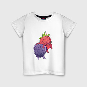 Детская футболка хлопок с принтом Смородинки , 100% хлопок | круглый вырез горловины, полуприлегающий силуэт, длина до линии бедер | арт | красная смородина | мило | милота | рисунок | свежая ягода | свежие ягоды | свежий продукт | смородина | чёрная смородина | ягода | ягоды
